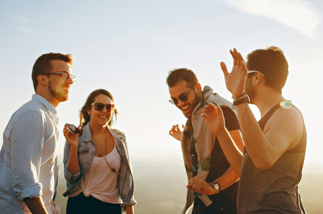 group of friends laughing