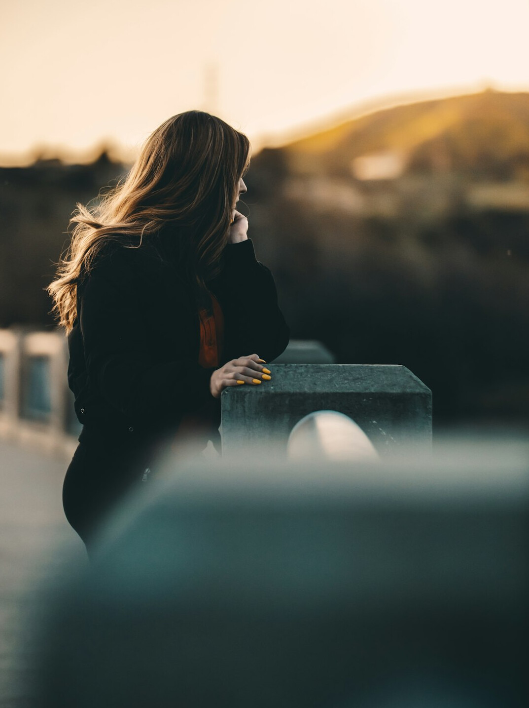 person thinking alone