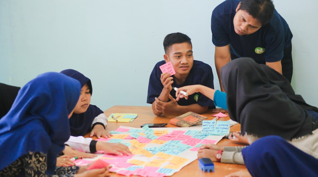 group of people discussing